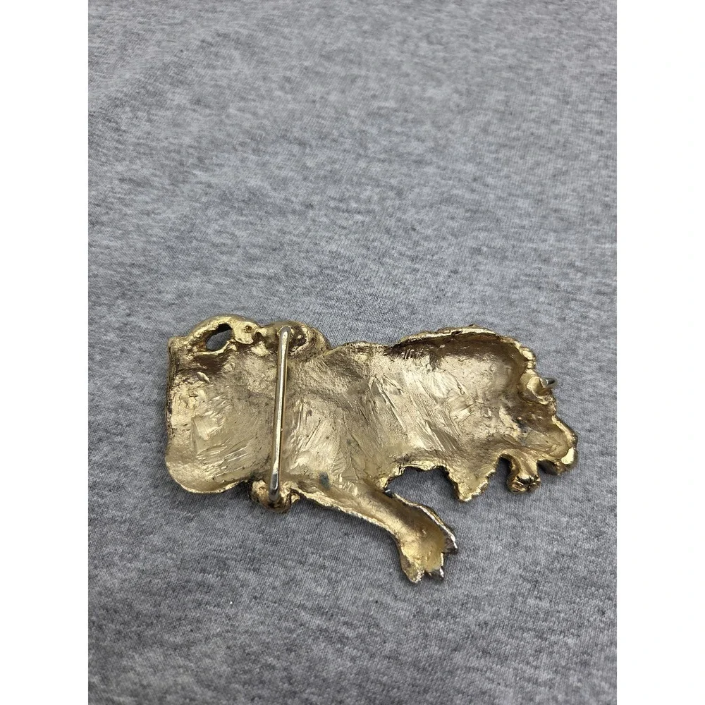 Artisan Handmade Lion Gold Heavy One of a Kind Belt Buckle